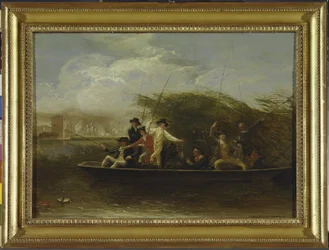 Het Visfeest - een Gezelschap Heren die Vissen vanuit een Punt, 1794